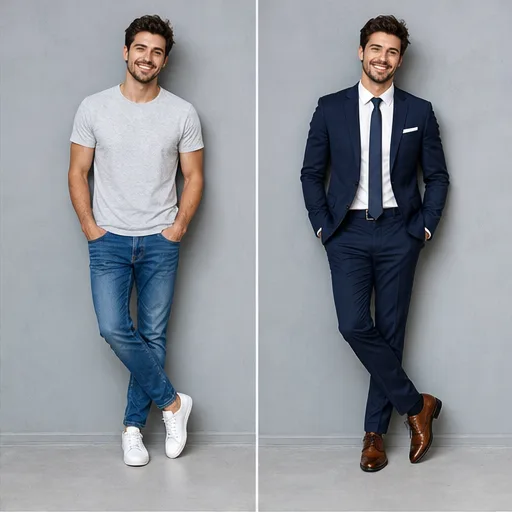 Porträt mit einem KI-bearbeiteten Outfit