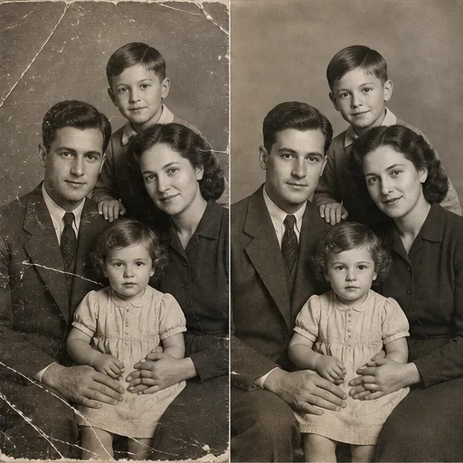 Mit KI restauriertes altes Foto